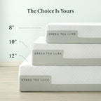 ZINUS 10 Inch Green Tea Luxe Memory Foam Mattress, Queen, Pressure Relieving, CertiPUR-US Certified, Mattress in A Box, All-New, Made in USA