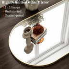 HARRITPURE Arched Wall Mirror 24"x36" – Gold Metal Frame Vanity Mirrors for Bedroom, Entryway, Living Room Decor
