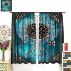 Viking Curtains Viking Totem Curtains Ancient Scandinavian Bedroom Living Room Decoration 2 Panel Groups W55 * L63 Inch