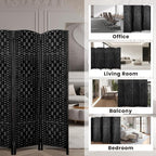 Rose Home Fashion Room Divider, 6 ft Tall Room Dividers and Folding Privacy Screens, 16in Privacy Screen 6 Panel Black Space Temporary Wall Foldable Partition Separation