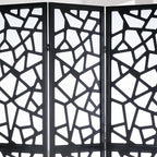 Roundhill Furniture Giyano 4 Panel Screen Room Divider, 70"W x 70"H, Black