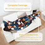 Catalonia Wearable Fleece Blanket with Sleeves and Foot Pockets for Adult Women Men, Micro Plush Comfy Wrap Sleeved Throw Blanket Robe Large, Southwest Blue