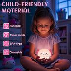 Axolotl Gifts, Cute Axolotl Night Light, Animal Silicone Nursery Lamp with Dimming and Timing Function, Cute Axolotl Decor Lights