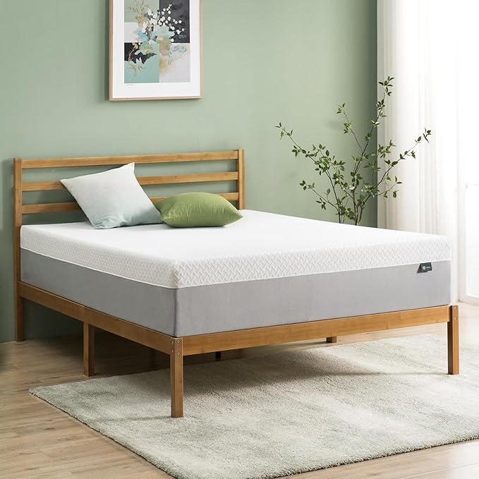 ZINUS 12 Inch Green Tea Essential Memory Foam Mattress [New Version], Full, Fiberglass Free, Medium Feel, Breathable Airflow Memory Foam, Certified Safe Foams & Fabric, Mattress in A Box