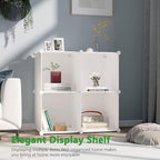 C&AHOME Cube Storage Organizer, 4-Cube Shelves Units, Closet Cabinet, DIY Plastic Modular Book Shelf Ideal for Bedroom, Living Room, Office, 24.8" L x 12.4" W x 24.8" H Milky UPCS04M