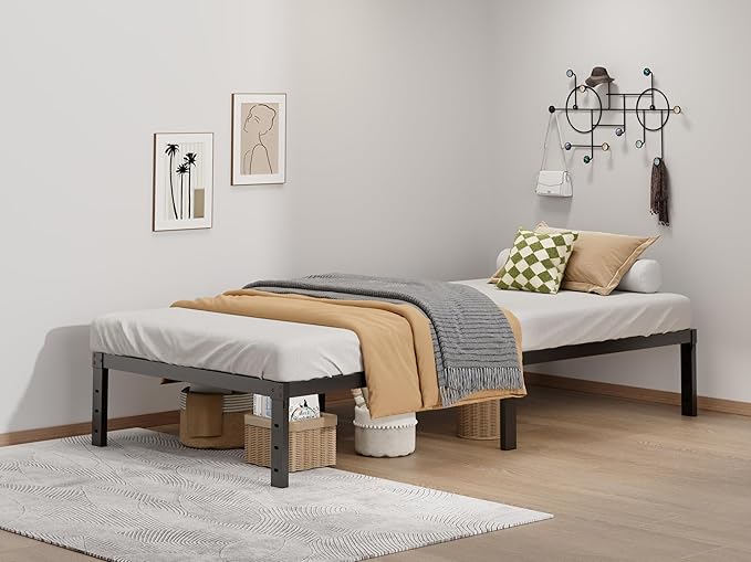 Metal Bed Frame Twin Size - 12 Inch Heavy-Duty Twin Platform Bed Frame No Box Spring Needed, Easy Assembly, Noise-Free, Sturdy Mattress Foundation, Underbed Storage Space