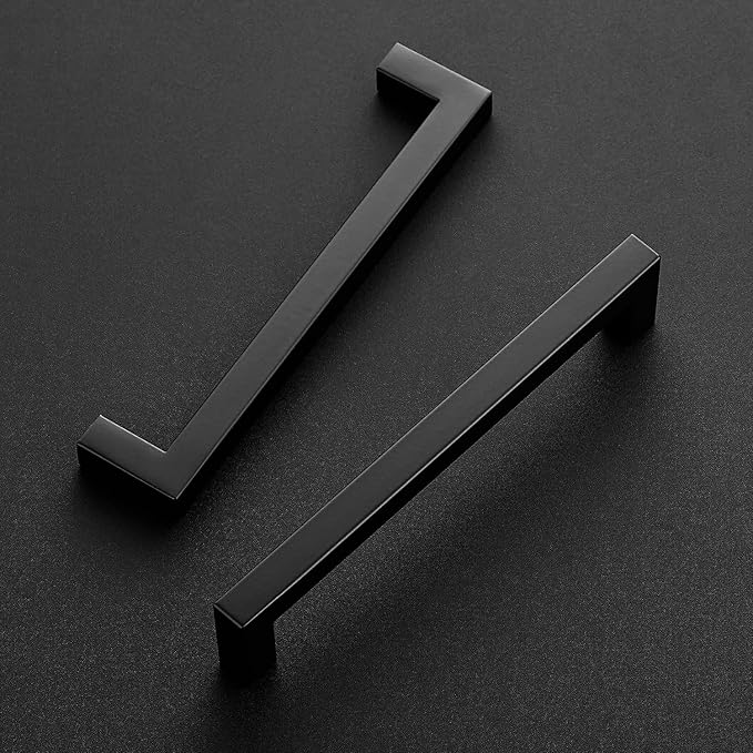 Ravinte 35 Pack 6-1/4 Inch Kitchen Square Cabinet Handles Matte Black Stainless Steel Drawer Pulls Hardware