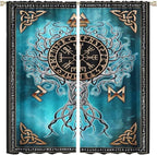 Viking Curtains Viking Totem Curtains Ancient Scandinavian Bedroom Living Room Decoration 2 Panel Groups W52 * L84 Inch