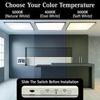 Ultralux 2x4 ft Surface Mount Ceiling Light Panel – Slim, Edge Lit, Flush Mount Flat Panel for Kitchen, Home & Office - TRIAC Dimmable, 3CCT Adjustable Color Temperature (Matte Black, 2 Pack)