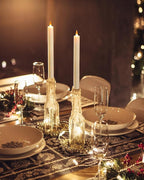 Da by 3 LED Flameless Table Candles with Remote Timer, 9.6 Inch Ivory Candle Holder, Battery Powered 3D Flickering False Flame Window Candle, Free 3 Black Bases