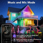LETIANPAI 400FT Permanent Outdoor Lights,RGB Eaves Lights with App Control Remote,DIY Scene Modes IP67 Waterproof Outdoors Under Eave Lighting,Outdoor Light for Garden Decor