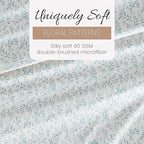 Linen Market 4 Piece King Sheet Set - Breathable, Double-Brushed Patterned Cooling Sheets – Oeko-TEX Certified Ultra Soft & Wrinkle-Free 16" Deep-Pocket King Sheets - Easy Care Burst of Vines Blue