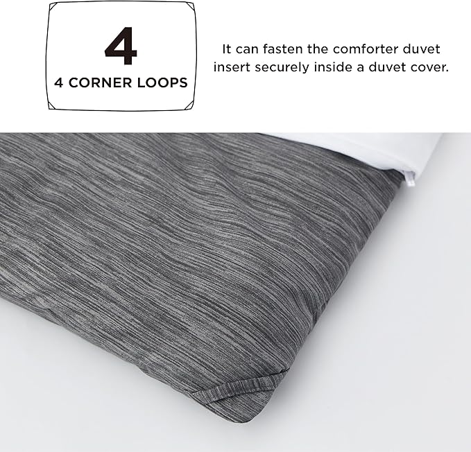 Bedsure King Size Comforter Set - Charcoal Grey Soft Bedding for All Seasons, Cationic Dyed Bed Set, 3 Pieces, 1 King Size Comforter (104"x90") and 2 Pillow Shams (20"x36"+2")