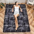 MAXYOYO Black Marble Printed Japanese Futon Floor Mattress, Thicken Sleeping Pad Floor Bed Roll Up Camping Mattress Folding Couch Bed Mattress Topper Guest Floor Mattress King