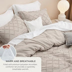 Bedsure Twin Comforter Set - Linen Comforter, Boho Tufted Shabby Chic Bedding for Kids, 2 Pieces Vintage Farmhouse Bed Set for All Seasons, Fluffy Soft Bedding with 1 Pillow Sham