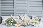 Ambesonne Vintage Tropical Throw Pillow Cushion Case Pack of 4, Retro Botanical Summer Vibes Monstera Leaf Orchid Flowers, Modern Accent Double-Sided Digital Printing, 18", Laurel Green Ginger Blush