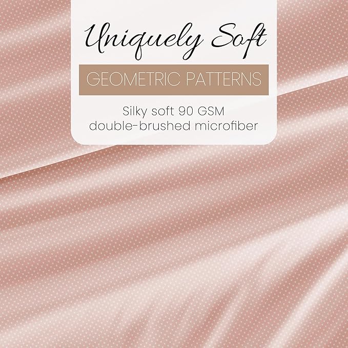 Linen Market Double-Brushed Patterned Microfiber California King Sheet Set 4 Piece – Oeko-TEX Certified Ultra Soft & Wrinkle-Free - 16" Deep Pocket Sheets Easy Care Cal-King Size - My Heart Pink
