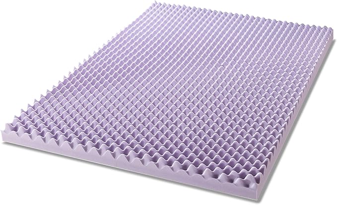 Best Price Mattress 4 Inch Egg Crate Memory Foam Mattress Topper with Soothing Lavender Infusion, CertiPUR-US Certified, Dorm Essentials, Twin