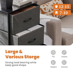 DUMOS Dresser for Bedroom 4 Drawers, Tall Fabric Closet Chests Organizer Tower Furniture with Wooden Top Metal Frame for Nursery, Living Room, Closet, Grey