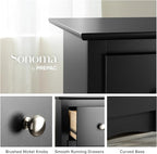 Prepac Sonoma 6 Drawer Dresser for Bedroom, Tall Chest of Drawers, Bedroom Furniture, Clothes Storage and Organizer, 19" D x 23.25" W x 52.75" H, Black
