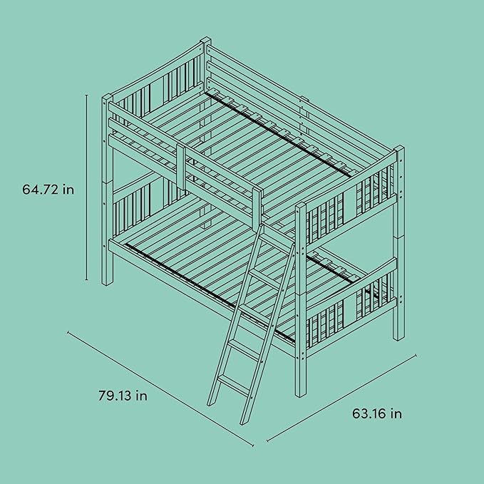 Storkcraft Caribou Twin-Over-Twin Bunk Bed (Black with Natual) – GREENGUARD Gold Certified, Converts to 2 Individual Beds