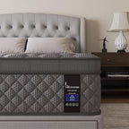 Full Mattress, 10 Inch Euro Top Mattress Grey Hybrid Medium Firm for Back & Lumbar Support, 100 Night Trial, Individual Pocket Spring for Motion Isolation & Pressure Relief