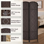 Rose Home Fashion 6 ft Tall Room Divider, Room Dividers and Folding Privacy Screens, 15.7in Privacy Screen 4 Panel Partition Temporary Wall Separation for Private, Dark Coffee