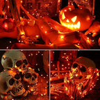 Brizled Orange Fairy Lights, 2 Pack Total 78FT 240 LED Solar Halloween Fairy Lights, 8 Modes Outdoor Halloween Lights, Waterproof Orange Twinkle Light for Outside Party Yard Decor Black Wire