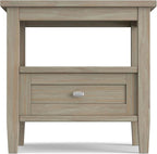 SIMPLIHOME Warm Shaker SOLID WOOD 20 inch Wide Rectangle Transitional End Side Table in Distressed Grey for the Living Room and Bedroom