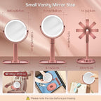B Beauty Planet Makeup Mirror with Lights, Lighted Magnifying Mirror 30X with 3 Lighting and Adjustable Brightness, 2-Sided Height Adjustable Vanity Mirror for Bathroom, Gifts for Women Rose Gold