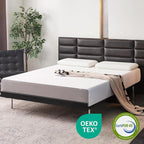 Amazon Basics Memory Foam Mattress, Soft Plush Feel, 10 Inch, Queen, White/Grey