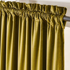 Lazzzy Velvet Blackout Curtains Thermal Insulated Room Window Drapes Super Soft Luxury Curtains for Living Room Bedroom Rod Pocket 2 Panels, Golden Olive, 52" W x 90" L