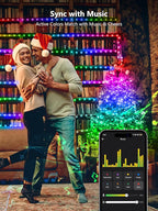 BrizLabs Smart Christmas Fairy Lights, 33ft 100 LED Color Changing Christmas Lights Work with Alexa & Google Home, Rainbow Xmas Light Dimmable Xmas Tree Lighting Green Wire for Xmas Halloween Party