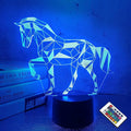 FULLOSUN Night Lights for Kids Horse Illusion 3D Night Light Bedside Lamp 16 Colors Changing with Remote Control Best Birthday Gifts for Child Baby Boy and Girl