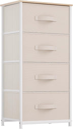 YITAHOME 4-Drawer Fabric Dresser, Dresser for Bedroom, Living Room, Hallway, Closet (Cream White)