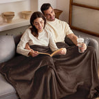 Exclusivo Mezcla Fleece Blanket Twin Size for Bed, Super Soft and Warm, All Season Use, Cozy, Plush, Lightweight, 90x66 Inches, Coffee