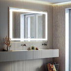 Fab Glass and Mirror LED Mirror 30x60 Inches, Led Bathroom Mirror with Lights Front and Backlit Anti-Fog Memory Brightness, Three Color Options Frameless Wall Mounted Bathroom Vanity Mirror