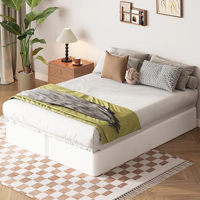 EMODA 7 Inch Split King Box Spring Bed Base, 3500LBS Heavy Duty Metal King Size Box Spring Mattress Foundation with Fabric Cover, Noise-Free, Non Slip, Easy Assembly