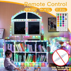 Ollny USB Rope Lights Outdoor Color Changing with Remote, 33FT 100 LED Waterproof String Lights, 18 Colors Fairy Christmas Light for Indoor Bedroom Party Garden Wedding Holiday Decorations