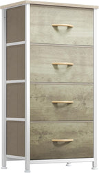 YITAHOME Dresser with 4 Drawers - Fabric Storage Tower, Organizer Unit for Bedroom, Hallway, Hallway, Closets - Sturdy Steel Frame, Wooden Top & Easy Pull Fabric Bins