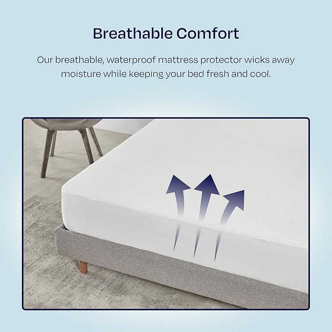 2-Pack Queen Size Mattress Protector Waterproof - Soft, Noiseless, Cooling Mattress Protector Queen with Deep Pockets to Fit 8-20 inch Mattress