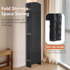 FDW Room Divider 8 Panel Folding Privacy Divider 6 Ft Indoor Wall Divider Portable Partition Wood Screen, Coal Black