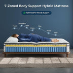 Vesgantti Twin Size Mattress 12 Inch, Fiberglass-Free | Cool Sleep Hybrid Single Mattress in a Box - Memory Foam & Pocket Springs, Ergonomic Design, Pressure Relief, Medium Firm Feel, 39"*75"*12"