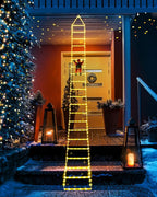 Toodour LED Christmas Lights - 10ft Christmas Decorative Ladder Lights with Santa Claus, Xmas Decorations Light for Indoor Outdoor, Window, Garden, Home, Wall, Xmas Tree Decor - Warm White