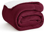 Bedsure GentleSoft Sherpa Fleece Throw Blanket Twin Size for Couch - Thick and Warm Throw for Girls and Women, Soft Fuzzy Plush Twin Christmas Blanket for Winter, Burgundy, 60x80 Inches