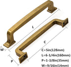 khtumeware 6 Pack 5 Inch Antique Brass Cabinet Pulls Vintage Drawer Pulls Kitchen Cabinet Hardware Kitchen Handles for Cabinets Cupboard Handles Drawer Handles