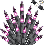 Toodour Purple Halloween Lights, 25ft 100 Count Incandescent Halloween String Lights, UL Certified Connectable Mini Bulbs String Lights for Home, Garden, Porch, Yard, Patio, Party, Indoor Decoration