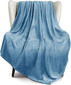 Exclusivo Mezcla Fleece Throw Blanket for Couch, Sofa, 300GSM Super Soft and Warm Blankets, Slate Blue Throw All Season Use, Cozy, Plush, Lightweight, 50x60 Inches