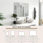 PAIHOME 30x40-Inch Brushed Nickel Bathroom-Vanity-Mirror for Wall - 304 Stainless Steel Silver Frame Bathroom Mirrors, Rectangle Farmhouse Mirror, Vertical Or Horizontal Hanging Modern Mirror