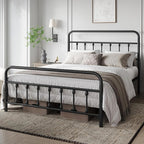 Yaheetech Classic Metal Platform Bed Frame Mattress Foundation with Victorian Style Iron-Art Headboard/Footboard/Under Bed Storage/No Box Spring Needed/Full Size Black